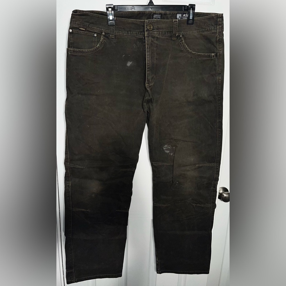Kuhl Rydr Pants Men’s 40 x 32 Black Brown Work Pants Heavy Canvas